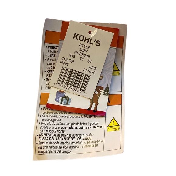 NWT Rudolph, the red nose, reindeer, girls, pink light up sweatshirt S/L - Picture 4 of 5